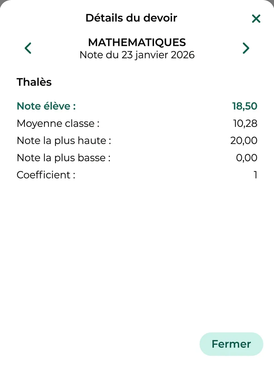 Note Pronote en hausse après suivi MathsDeAZ